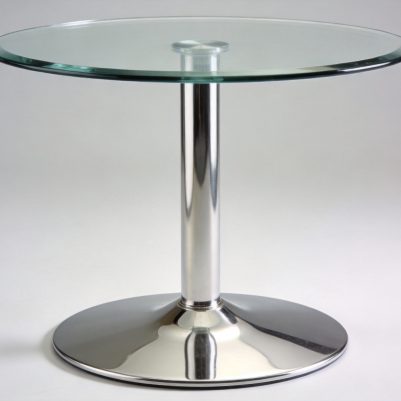 Oval Tempered Glass Top Side Table